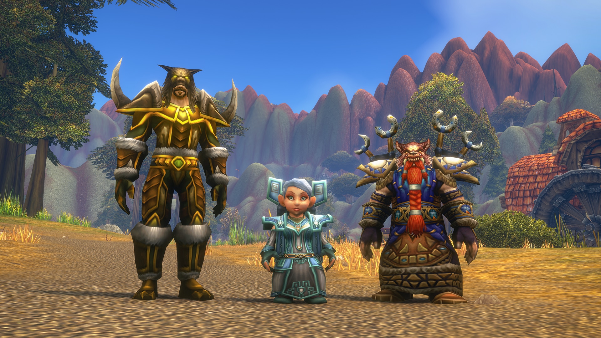 Three Alliance characters in an official WoW Forever character-choice image.